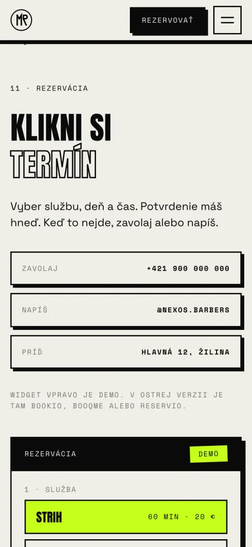 Rezervácia na mobile