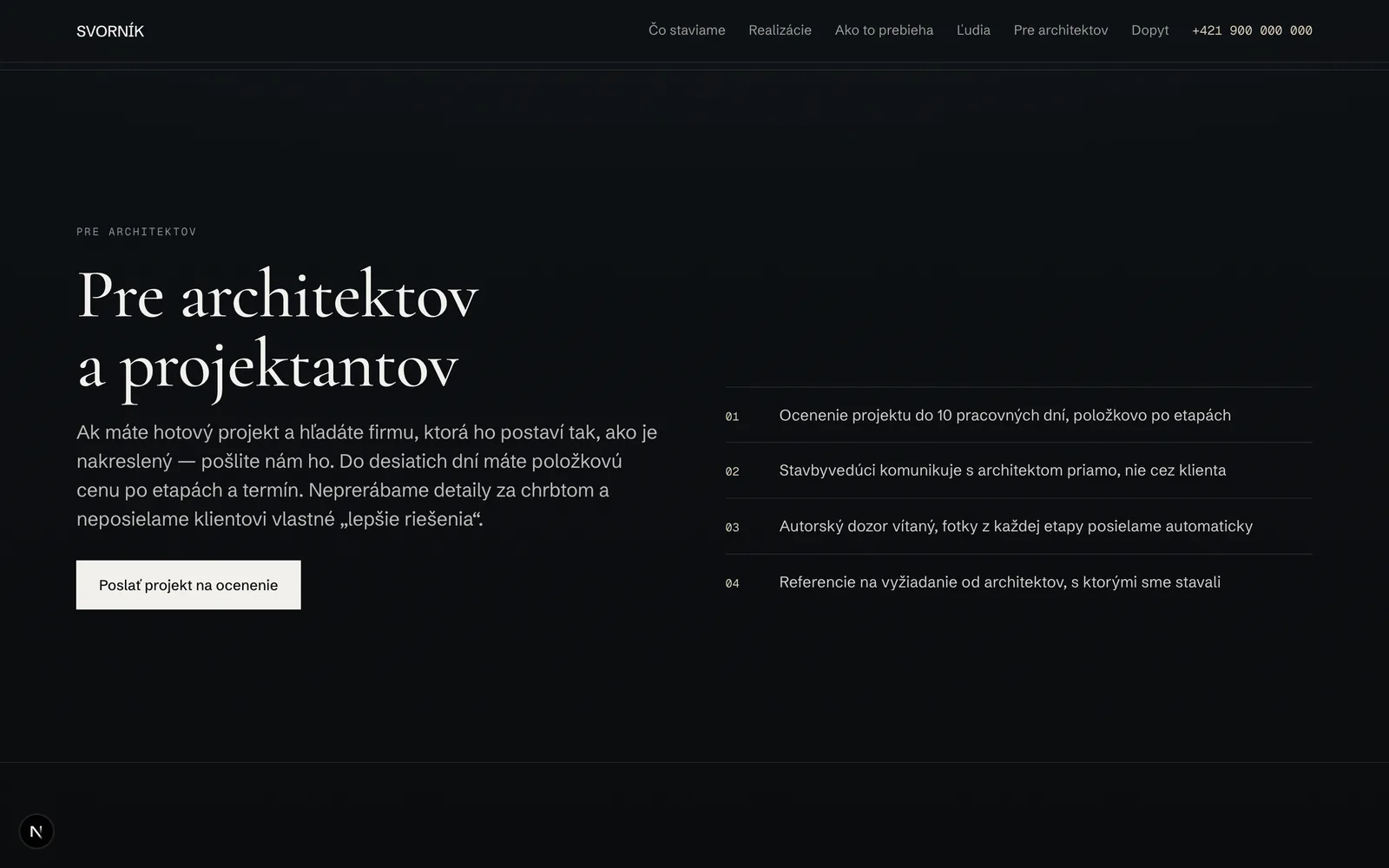 Blok pre architektov s vlastným tlačidlom