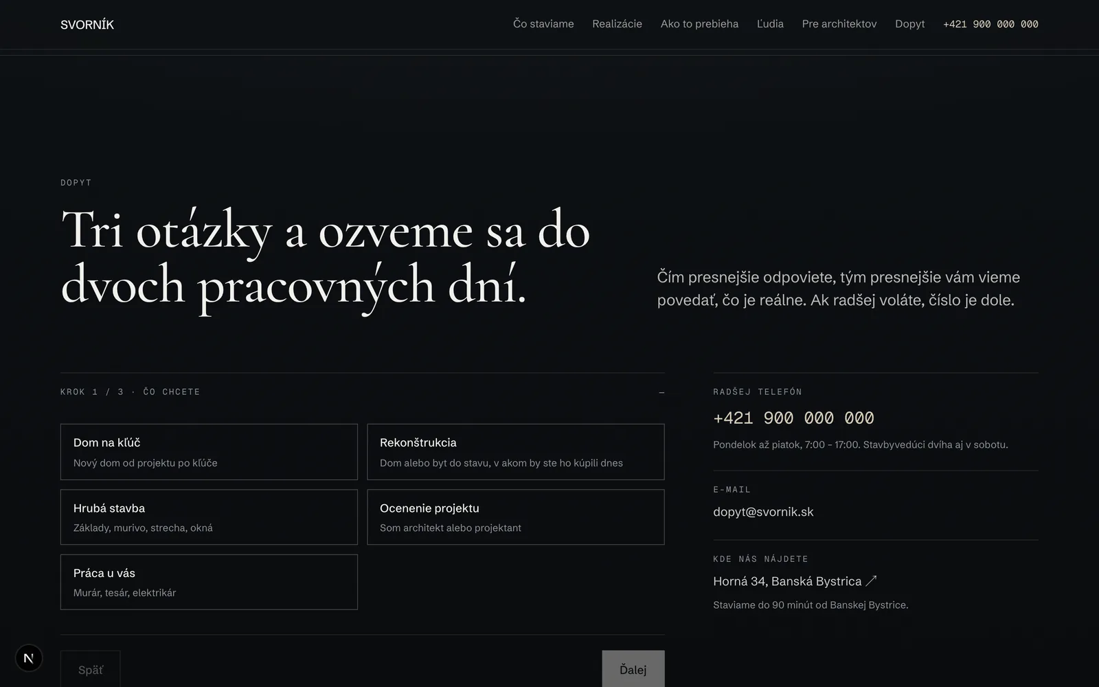 Trojkrokový dopyt: čo chcem, podrobnosti, kontakt