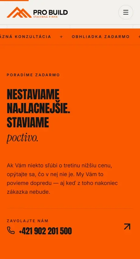 Web PROBUILDSTAV na mobile